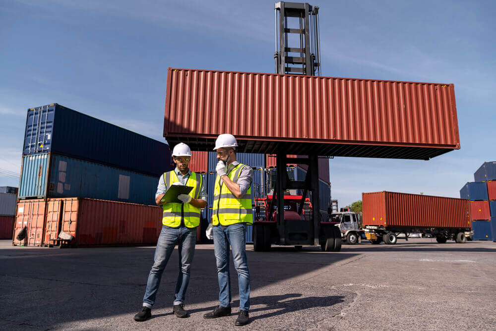Ship supplies at Mozambican port